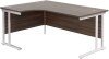 TC Twin Leg Corner Desk 1600 x 1200mm - Dark Walnut (8-10 Week lead time)