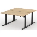 Formetiq Alto 1 Back-To-Back Height Adjustable Desk with Scoop - (w) 1200 x (d) 700mm