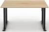 Formetiq Alto 1 Back-To-Back Height Adjustable Desk with Scoop - (w) 1200 x (d) 800mm - Amber Oak