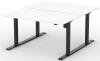 Formetiq Alto 1 Back-To-Back Height Adjustable Desk with Scoop - (w) 1200 x (d) 800mm - White