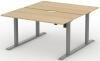 Formetiq Alto 1 Back-To-Back Height Adjustable Desk with Scoop - (w) 1200 x (d) 800mm - Amber Oak