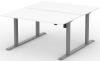 Formetiq Alto 1 Back-To-Back Height Adjustable Desk with Scoop - (w) 1200 x (d) 800mm - White