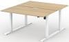 Formetiq Alto 1 Back-To-Back Height Adjustable Desk with Scoop - (w) 1400 x (d) 800mm - Amber Oak