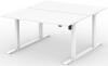 Formetiq Alto 1 Back-To-Back Height Adjustable Desk with Scoop - (w) 1200 x (d) 700mm - White