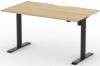 Formetiq Alto 1 Height Adjustable Desk with Scoop - (w) 1600 x (d) 800mm - Amber Oak