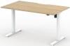 Formetiq Alto 1 Height Adjustable Desk with Scoop - (w) 1400 x (d) 800mm - Amber Oak