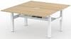 Formetiq Alto 2 Back-To-Back Height Adjustable Desk with Scoop - (w) 1600 x (d) 800mm - Amber Oak