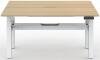 Formetiq Alto 2 Back-To-Back Height Adjustable Desk with Scoop - (w) 1600 x (d) 800mm - Amber Oak