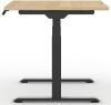 Formetiq Alto 2 Height Adjustable Desk with Scoop - (w) 1200 x (d) 800mm - Amber Oak