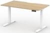 Formetiq Alto 2 Height Adjustable Desk with Scoop - (w) 1400 x (d) 700mm - Amber Oak