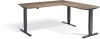 Lavoro Advance Corner Height Adjustable Desk - 1600 x 1600mm - Grey Nebraska Oak