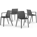 Formetiq Palermo 4-Leg Chair with Integrated Arms & Upholstered Seat Pad - Pack of 4