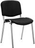 Nautilus ISO Chrome Frame Stackable Conference Vinyl Chair - Black - Black