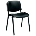 Nautilus ISO Black Frame Stackable Conference Vinyl Chair - Black