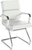 Nautilus Avanti Bonded Leather Cantilever Chair - White