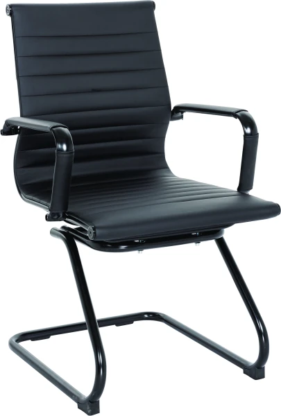 Nautilus Aura Medium Bonded Leather Visitor Chair - Black Frame