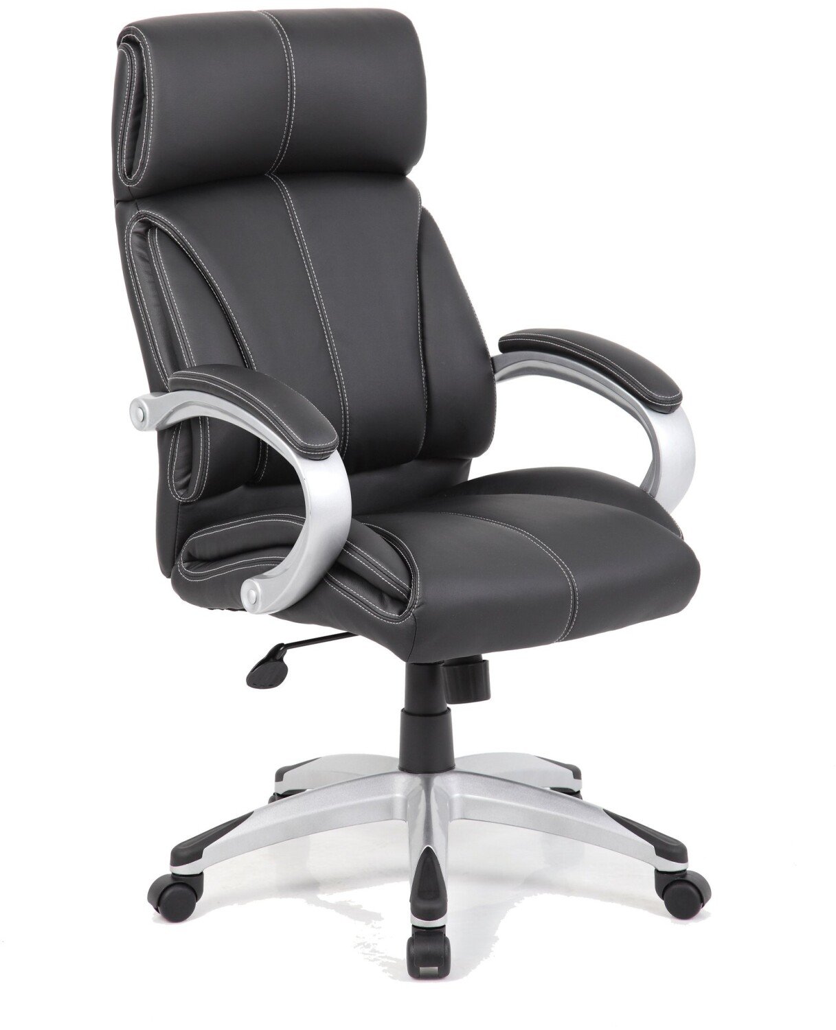 Nautilus Cloud High Back Bonded Leather Manager Chair with Satin Silver ...