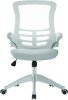 Nautilus Luna Designer Mesh Chair - White Shell - Grey
