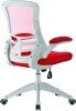 Nautilus Luna Designer Mesh Chair - White Shell - Red