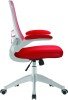 Nautilus Luna Designer Mesh Chair - White Shell - Red