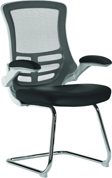 Nautilus Luna Designer Mesh Cantilever Chair - Black