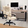 Nautilus Titan Oversized Leather Effect Executive Chair - Cream - Cream