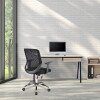 Nautilus Tyrol Compact Desk with Suspended Underdesk Drawer - Black Frame - Oak Finish