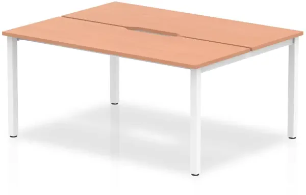 Dynamic Evolve Plus Bench Desk Two Person Back To Back - 1400 x 1600mm - Beech