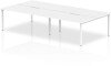 Dynamic Evolve Plus Bench Desk Four Person Back To Back - 3200 x 1600mm - White