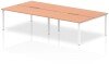 Dynamic Evolve Plus Bench Desk Four Person Back To Back - 3200 x 1600mm - Beech