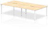 Dynamic Evolve Plus Bench Desk Four Person Back To Back - 3200 x 1600mm - Maple