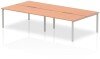 Dynamic Evolve Plus Bench Desk Four Person Back To Back - 3200 x 1600mm - Beech