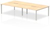 Dynamic Evolve Plus Bench Desk Four Person Back To Back - 3200 x 1600mm - Maple
