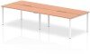 Dynamic Evolve Plus Bench Desk Four Person Back To Back - 2800 x 1600mm - Beech