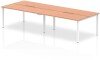 Dynamic Evolve Plus Bench Desk Four Person Back To Back - 2400 x 1600mm - Beech