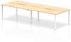 Dynamic Evolve Plus Bench Desk Four Person Back To Back - 2400 x 1600mm - Maple
