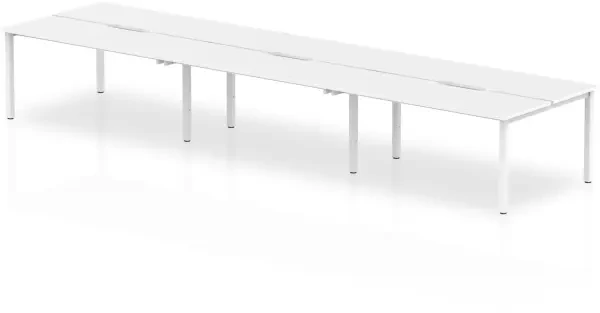 Dynamic Evolve Plus Bench Desk Six Person Back To Back - 3600 x 1600mm - White