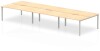 Dynamic Evolve Plus Bench Desk Six Person Back To Back - 4800 x 1600mm - Maple