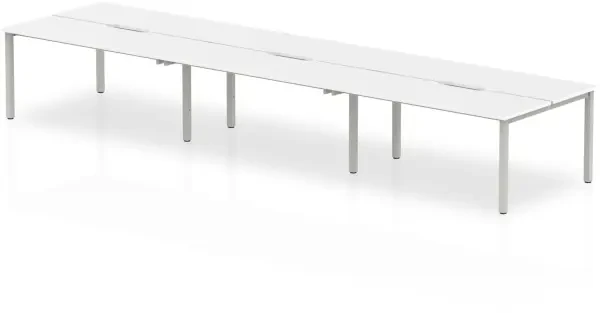 Dynamic Evolve Plus Bench Desk Six Person Back To Back - 3600 x 1600mm - White