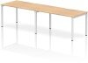 Dynamic Evolve Plus Bench Desk Two Person Row - 2800 x 800mm - Maple
