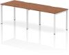 Dynamic Evolve Plus Bench Desk Two Person Row - 2400 x 800mm - Walnut