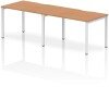 Dynamic Evolve Plus Bench Desk Two Person Row - 2400 x 800mm - Oak