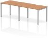 Dynamic Evolve Plus Bench Desk Two Person Row - 2400 x 800mm - Oak