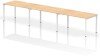 Dynamic Evolve Plus Bench Desk Three Person Row - 4200 x 800mm - Maple