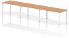 Dynamic Evolve Plus Bench Desk Three Person Row - 4200 x 800mm - Oak