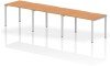 Dynamic Evolve Plus Bench Desk Three Person Row - 3600 x 800mm - Oak