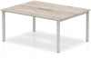 Dynamic Evolve Plus Bench Desk Two Person Back To Back - 1400 x 1600mm - Grey oak