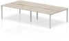 Dynamic Evolve Plus Bench Desk Four Person Back To Back - 2800 x 1600mm - Grey oak
