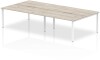 Dynamic Evolve Plus Bench Desk Four Person Back To Back - 3200 x 1600mm - Grey oak