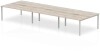 Dynamic Evolve Plus Bench Desk Six Person Back To Back - 4200 x 1600mm - Grey oak